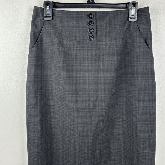 Halogen Classic Career Professional Pencil Skirt Women 10 Black Pocket Side Zip - Picture 2 of 10